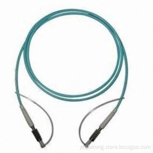 DIN fiber patch cord, active device termination
